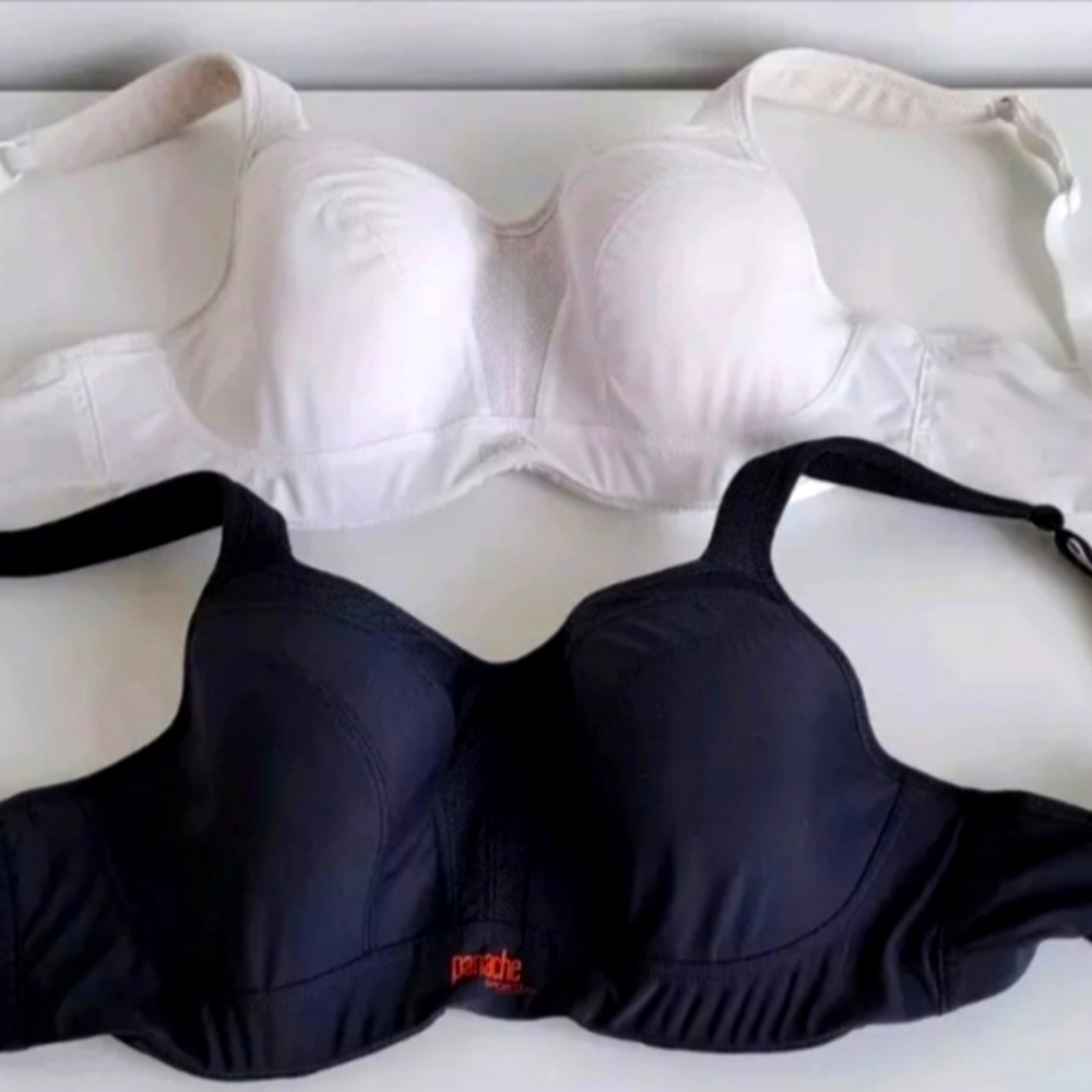 SOLD - NOT FOR SALE Panache Sports Bras 1x Black + 1x White 28F